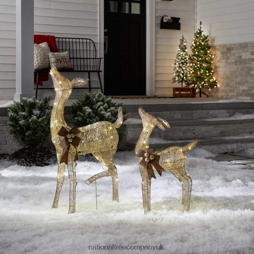 decoration | National Tree Company 38 in and 28 in Pre-Lit Fawn with Doe Decoration F2L4F590